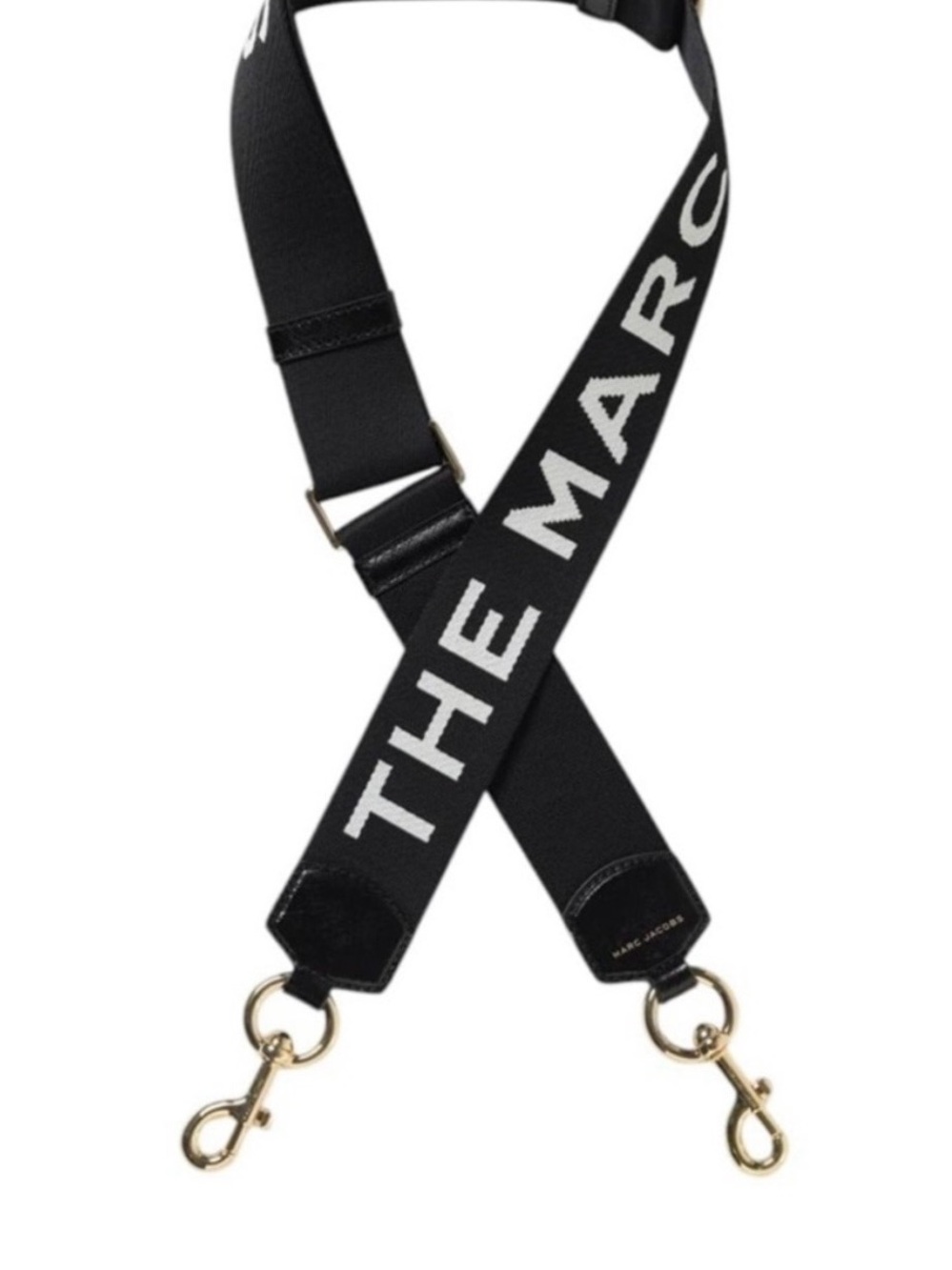 Marc Jacobs Black and White Logo Webbing Bag Strap